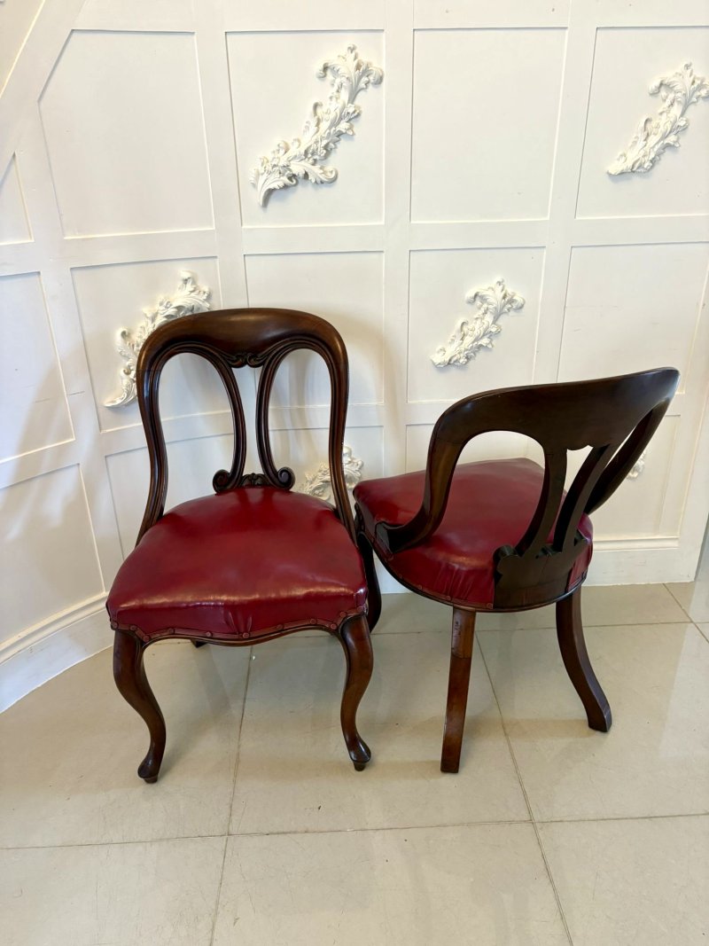 Set of Six Antique Victorian Superb Quality Carved Mahogany Library/Dining Chairs - Image 14